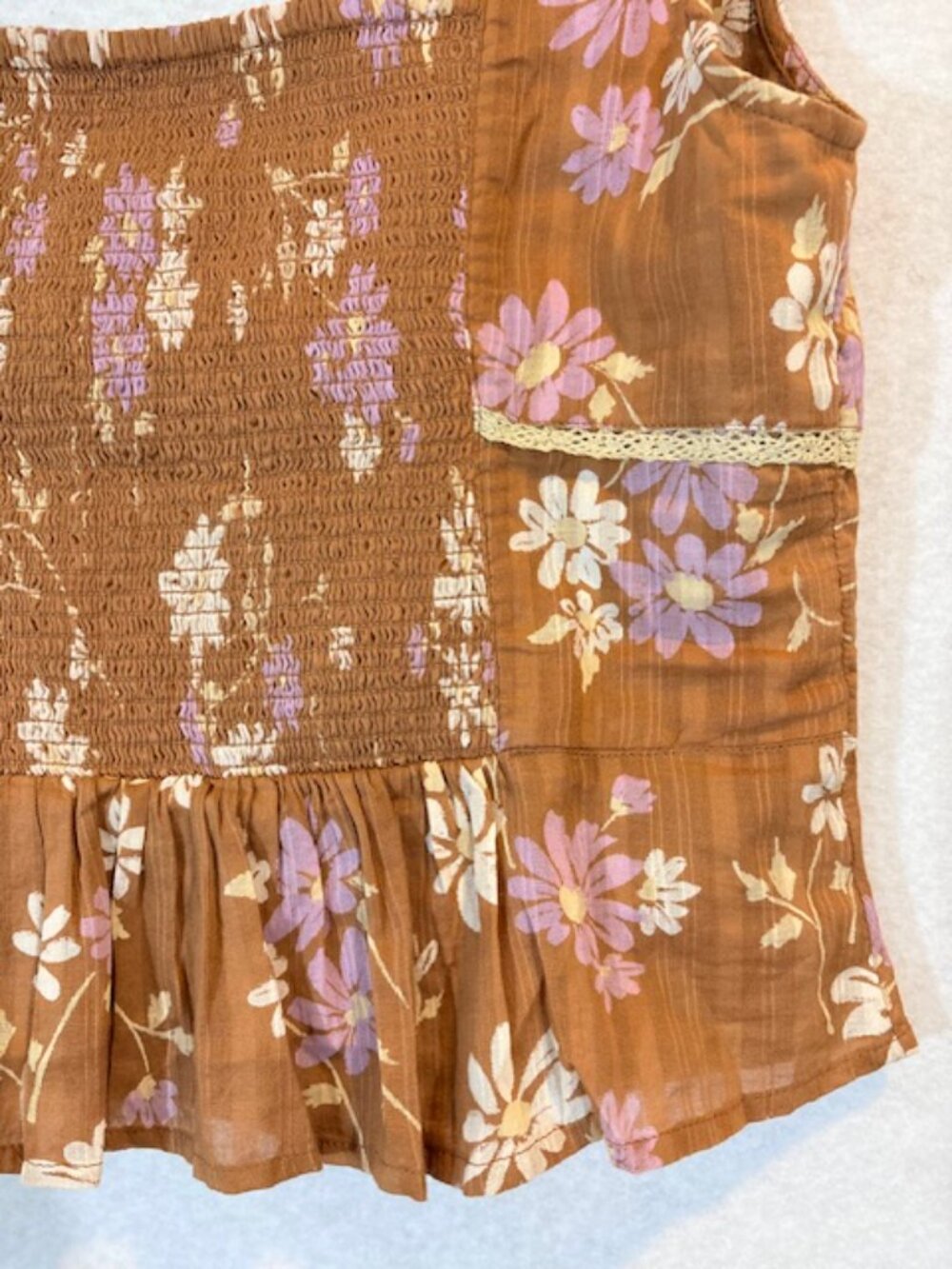 Free People Call Me Baby Meerkat Combo Daisy Brown Motif Size Large NWT - Picture 6 of 10